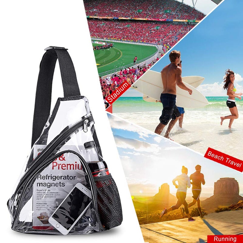 Clearworld Clear PVC Sling Bag - Stadium Approved Clear Shoulder Crossbody Backpack - Image 5